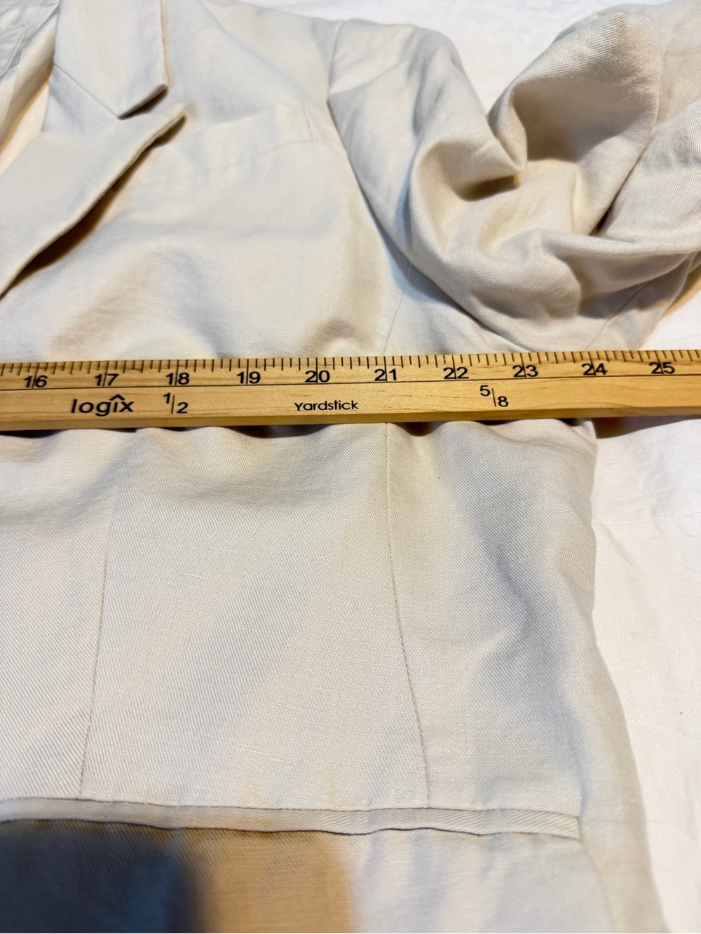The Limited Linen Blend Blazer XXL Beige Ruched Sleeve - Picture 7 of 10